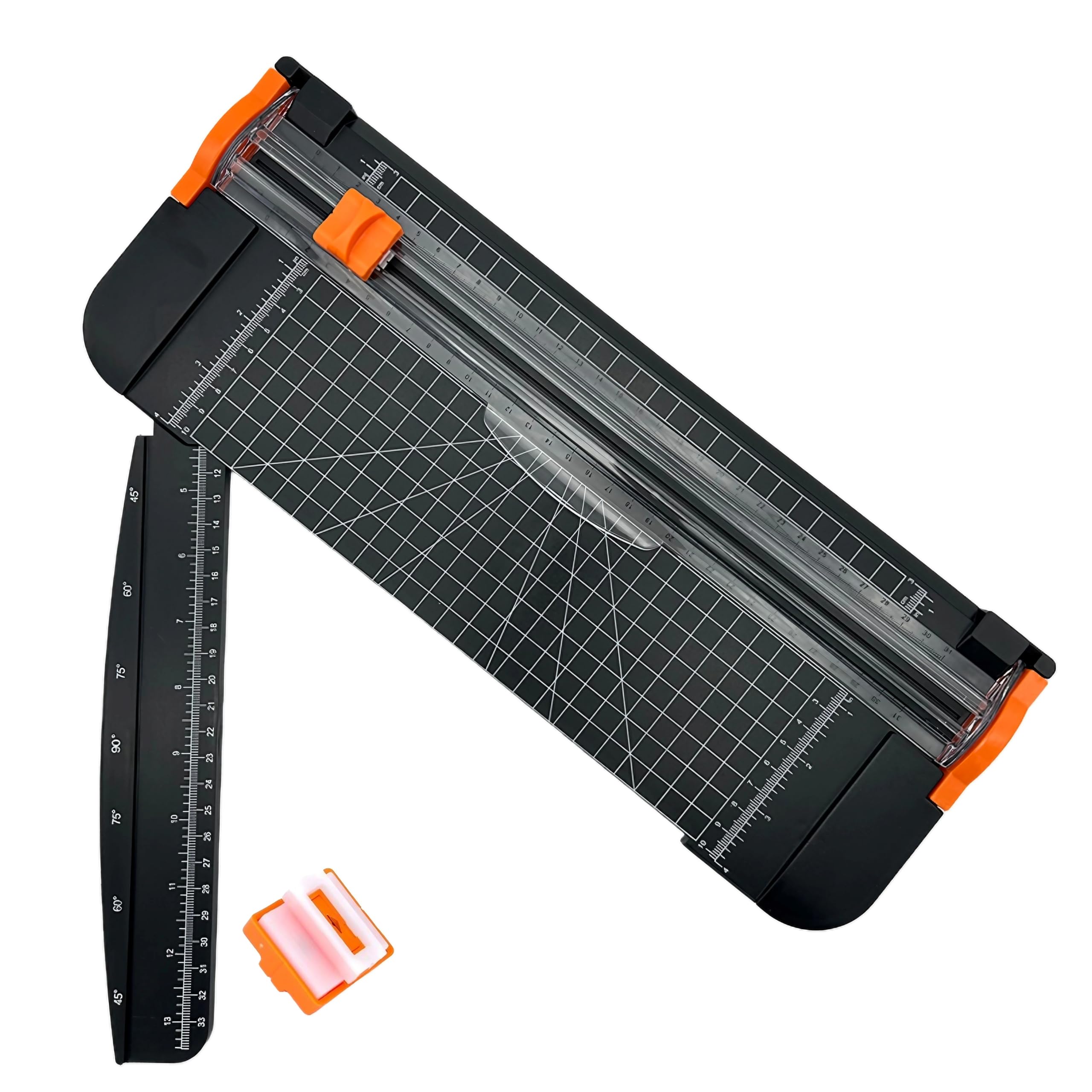 East Leaf Mini Paper Cutter A4 A5 Paper Trimmer Slide Cutter Lightweight Black Ruler Included Replacement Blades