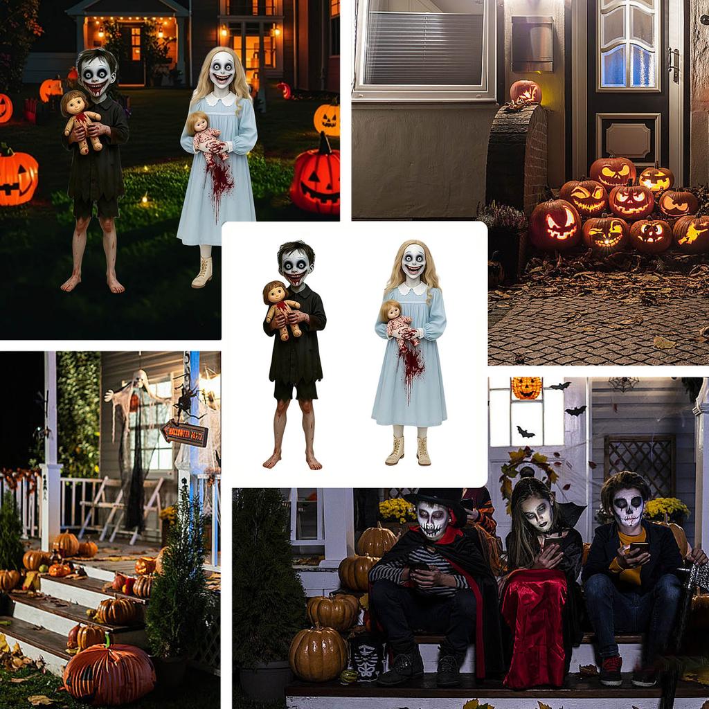 Gothic Halloween Metal Yard Stake Spooky Vintage Design Weather Resistant Outdoor Decoration For Haunted House Party Decor