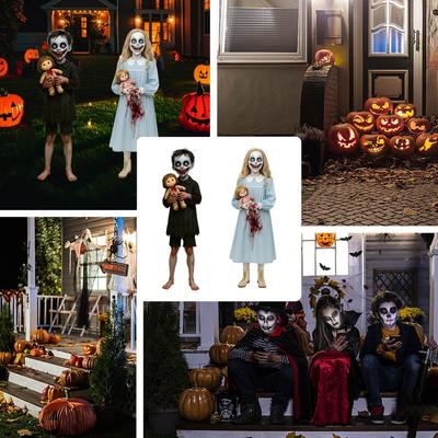 Gothic Halloween Metal Yard Stake Spooky Vintage Design Weather Resistant Outdoor Decoration For Haunted House Party Decor