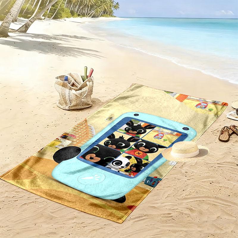 Bing Print Beach Towel, Large Soft Quick Dry Towel for Beach Camping Swimming