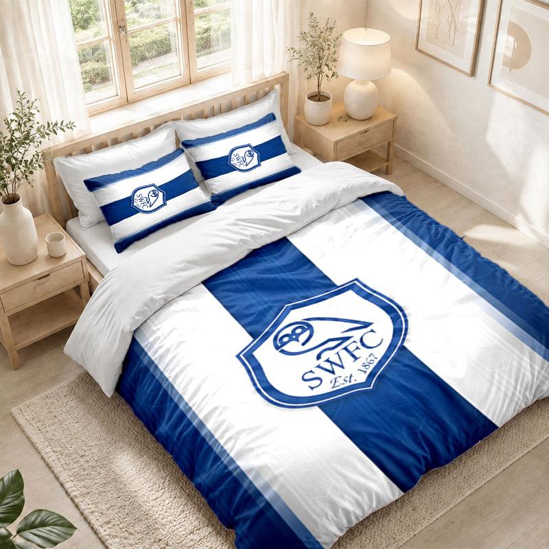 Bedding Set 1 Duvet Cover 2 Pillowcases Sheffield Wednesday Print Bedroom Home Decoration
