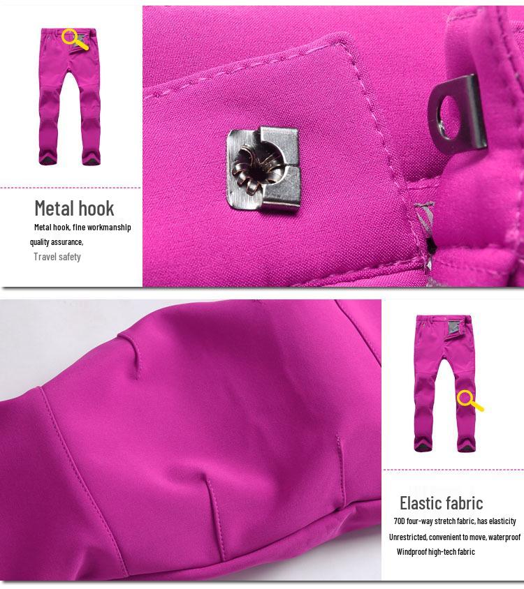 Men's and Women's Winter Soft Shell Fleece Pants: Warm, Thickened, for Outdoor Sports and Mountaineering
