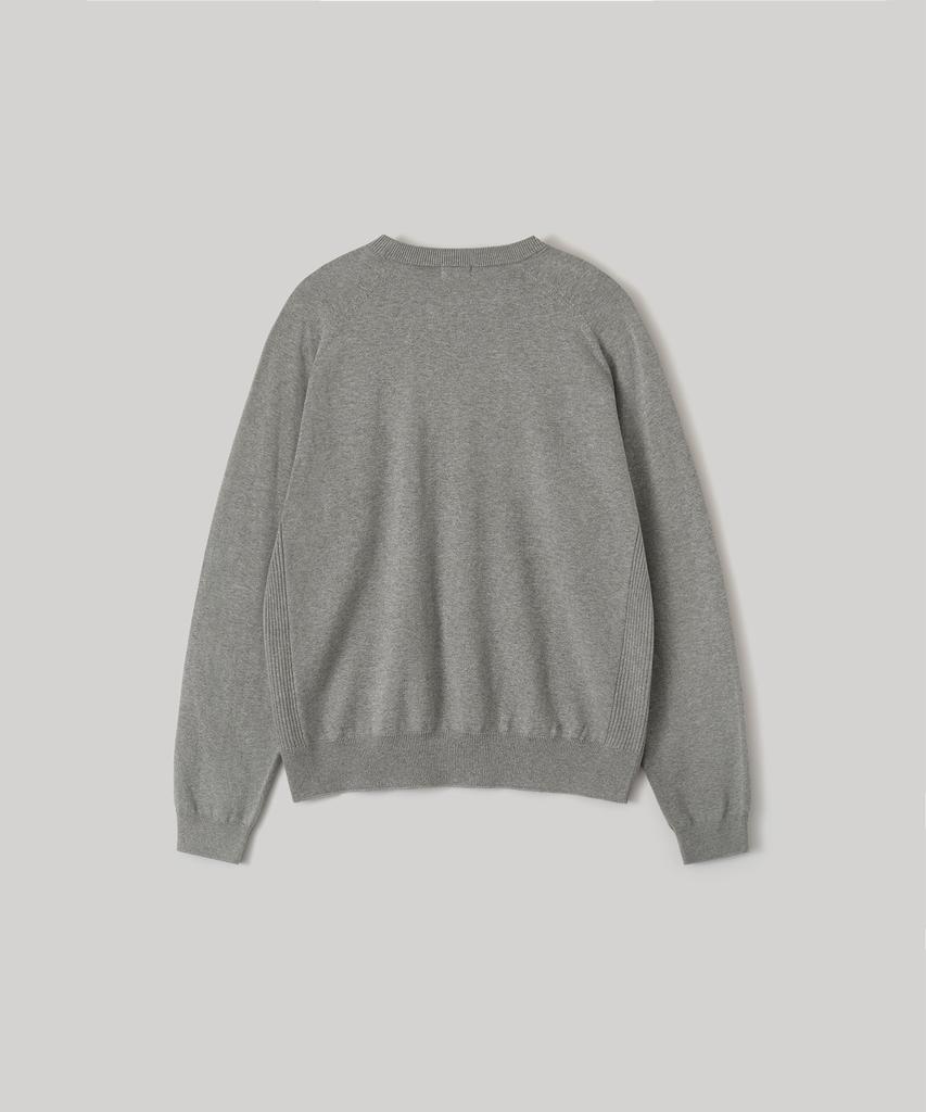 ANOTHER OFFICE Whole Garment Crew-Neck Knit (Heather Gray)