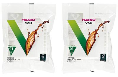 V60 Paper Filter White for 1-2 Cups Made In Japan VCF-01-100W 100 Pieces Set of 2
