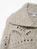 European Style Women's Thick Knit Hollow Cardigan - Autumn 2025 Collection