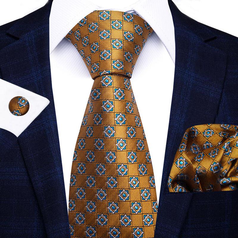 2025 Men'S Business Black Gift Box Striped Plain Tie Pocket Towel Tie Gift Set