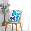Blue Dancing Butterfly Square Pillowcase Pillow Cover Cushion Throw Pillow for Home Sofa Living Room