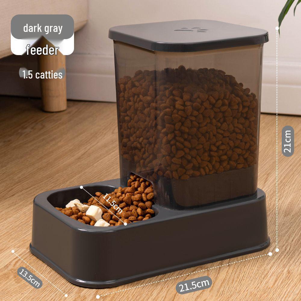 Automatischer Trinkbrunnen für Katzen und Hunde mit Doppelnapf-Futterspender