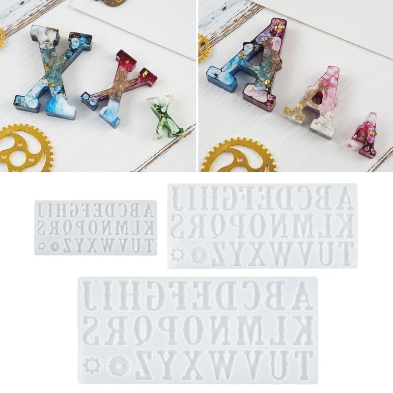 Glossy Silicone Resin Molds English Alphabets Earrings Mold DIY Keychain Pendant Jewelry Epoxy Resin Crafting Mold