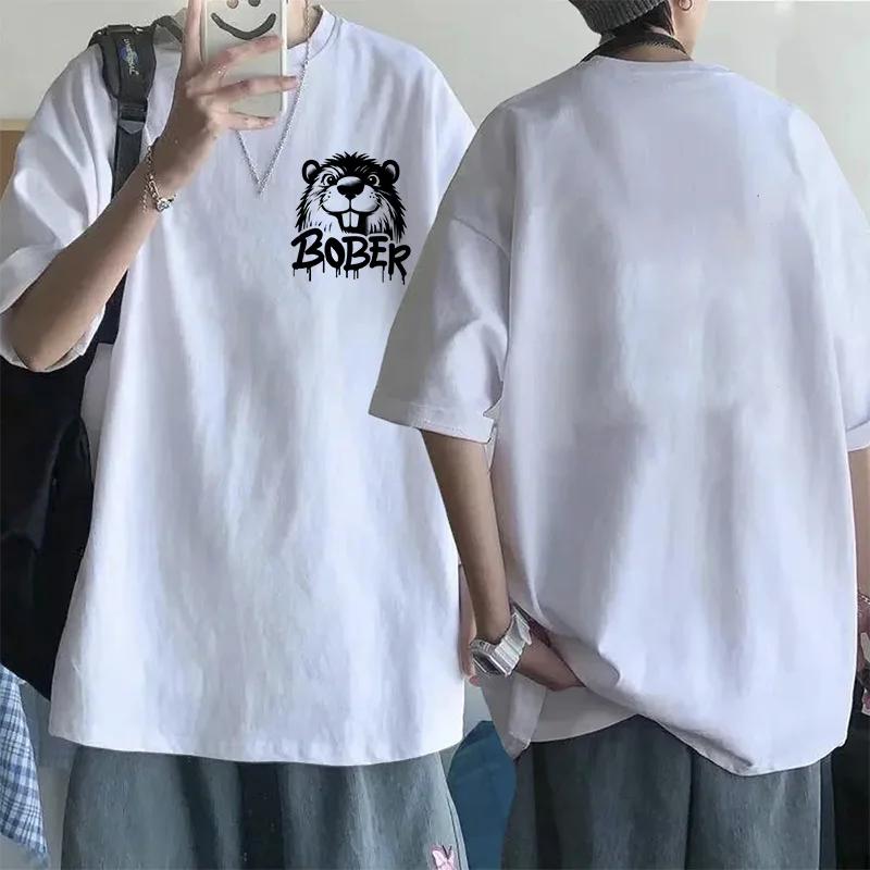 Bobr Kurwa Cartoon Tee Shirt for Mem Women Funny Tops Streetwear Kurwa Bober Harajuku Y2k Pocket Tshirt Fashion Mange T-shirt