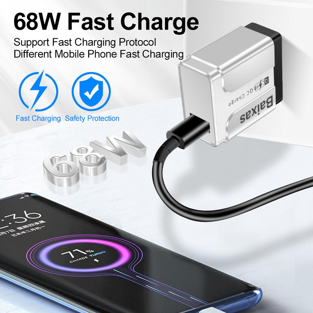 68W Ultra Fast Phone Charger with AU/US/UK/EU Plugs for Huawei SuperCharge