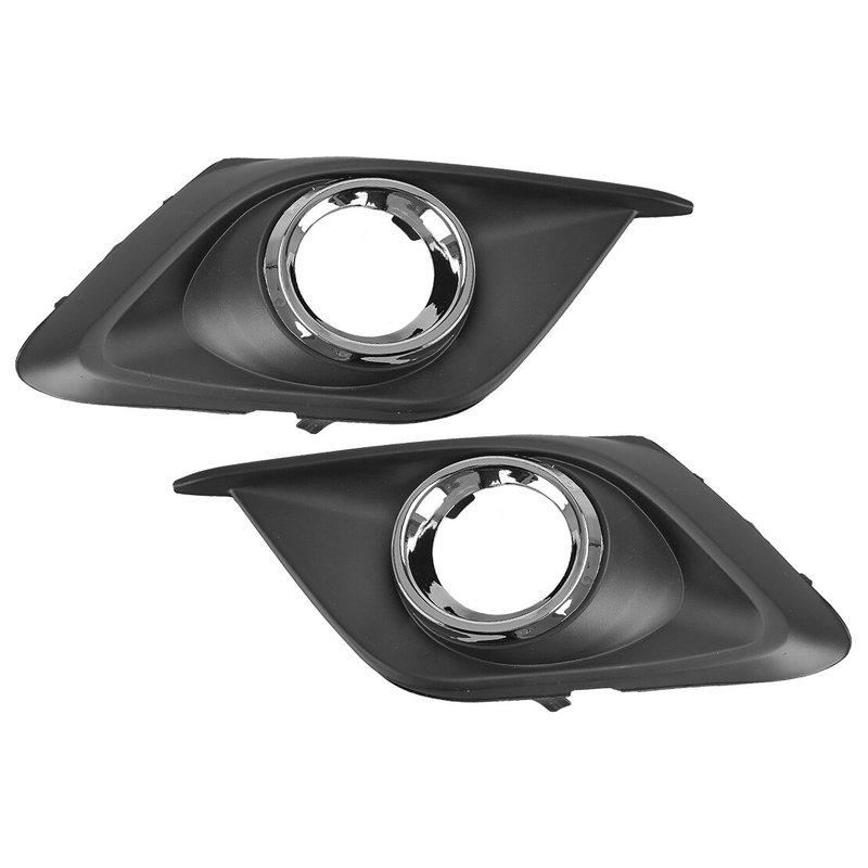 BJE1-50-C11A BJE1-50-C12 1 Pair Front Bumper Fog Light Lamp Grille Covers Trims With Hole Fit for Mazda 3 Axela 2014 2015 2016