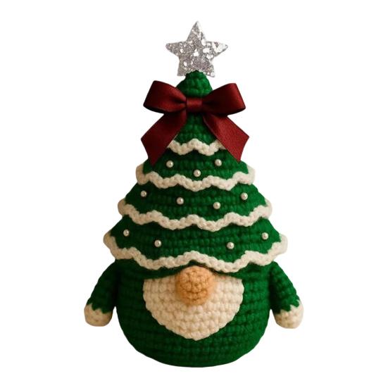 DIY Crochet Christmas Tree Gnome Kit Beginner-Friendly Handmade Xmas Tree Gnome Craft Kit Knitting Holiday Decoration