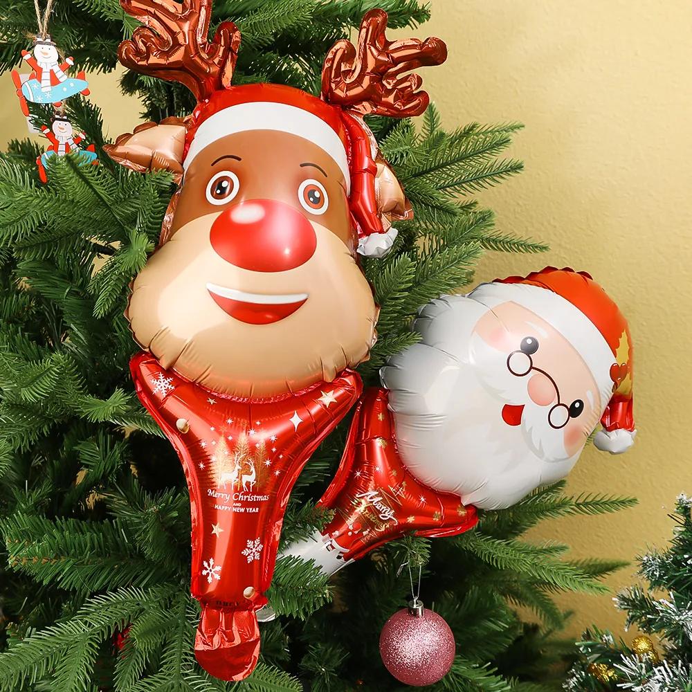 1-12 ks Vánoční hliníkové fóliové balónky Santa Claus sněhulák los balónkové tyčinky vánoční ozdoby na stromeček dětské hračky festivalové dekorace na párty