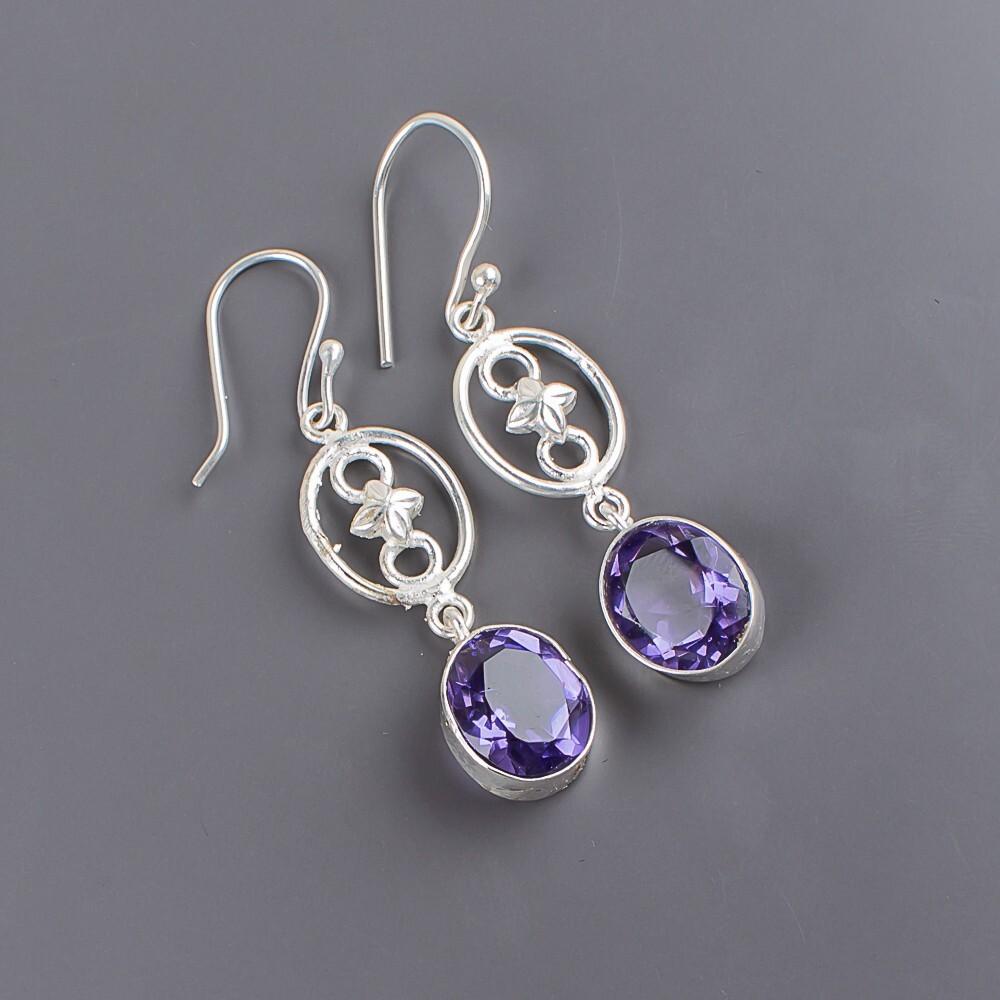 Iolith Edelstein 925 Sterlingsilber Schmuck Handgefertigte Ohrringe 2,00" Geschenk für Sie EE-17-9