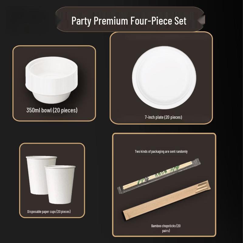 Eco-Friendly Disposable Wheat Straw Dinnerware Set