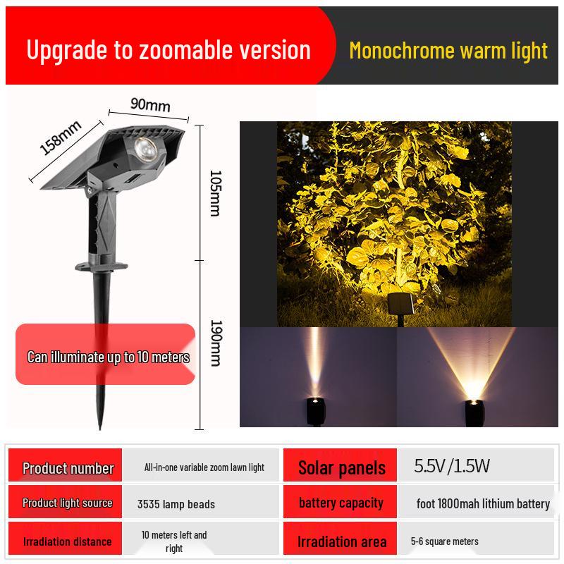 Super Bright Waterproof Outdoor Solar Spotlight for Garden and Home