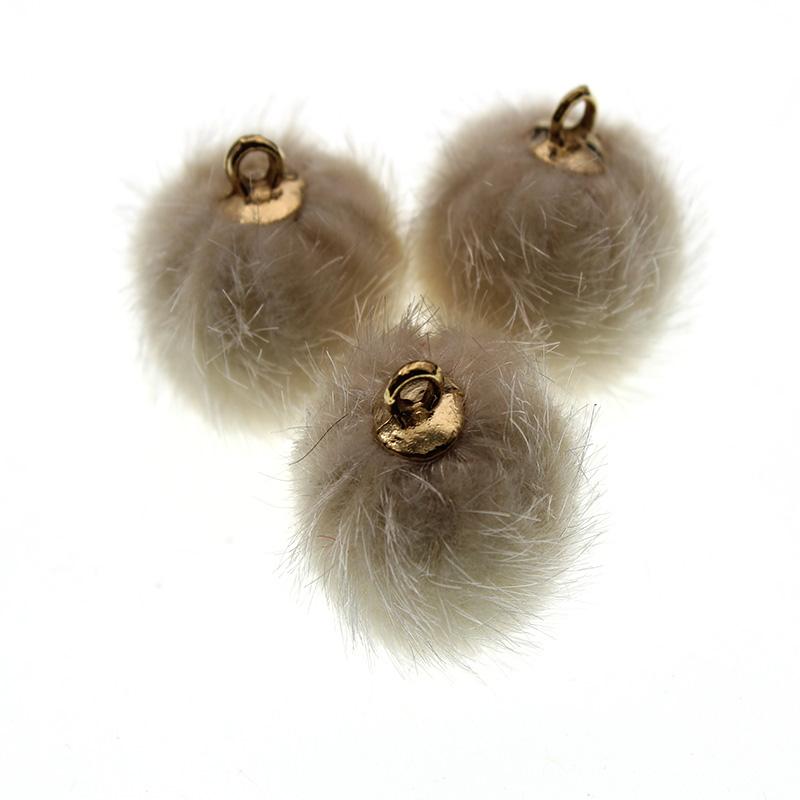 10pcs Imitation Water Mink Pompom Earring Pendant DIY Craft Supplies Cute Plush Fur Ball Beads DIY Handmade Jewelry Findings