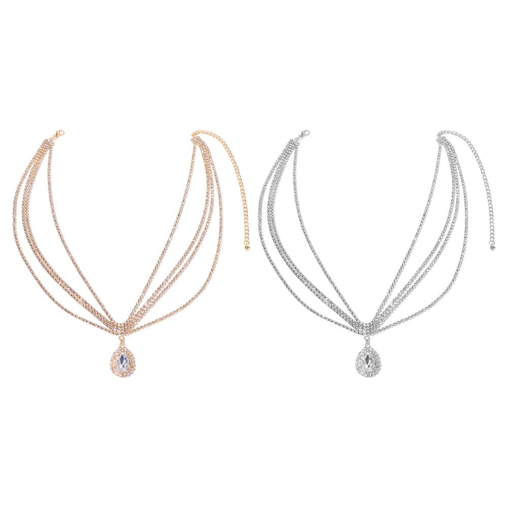 Water Drop Forehead Chain Bohemian Boho Headband Fashion Rhinestone Head Chain  Wedding