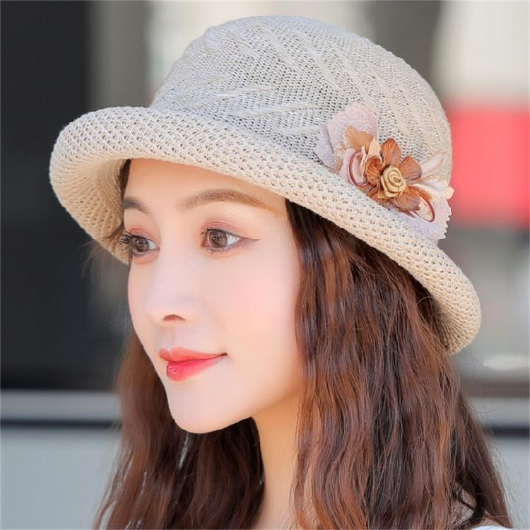 Classical Flower Style Bucket Hat Sun Protection Accessory Lightweight Acrylic Multiple Colorways