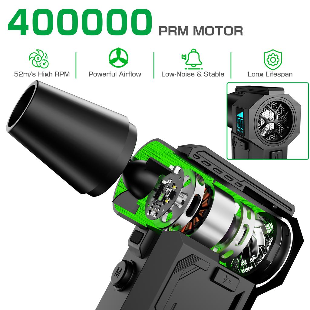 2025 Type-C Charging Handheld Turbo Jet Fan With Brush Portable High Speed Cleaning Blower Tool Powerful Air Blower Violent Fan