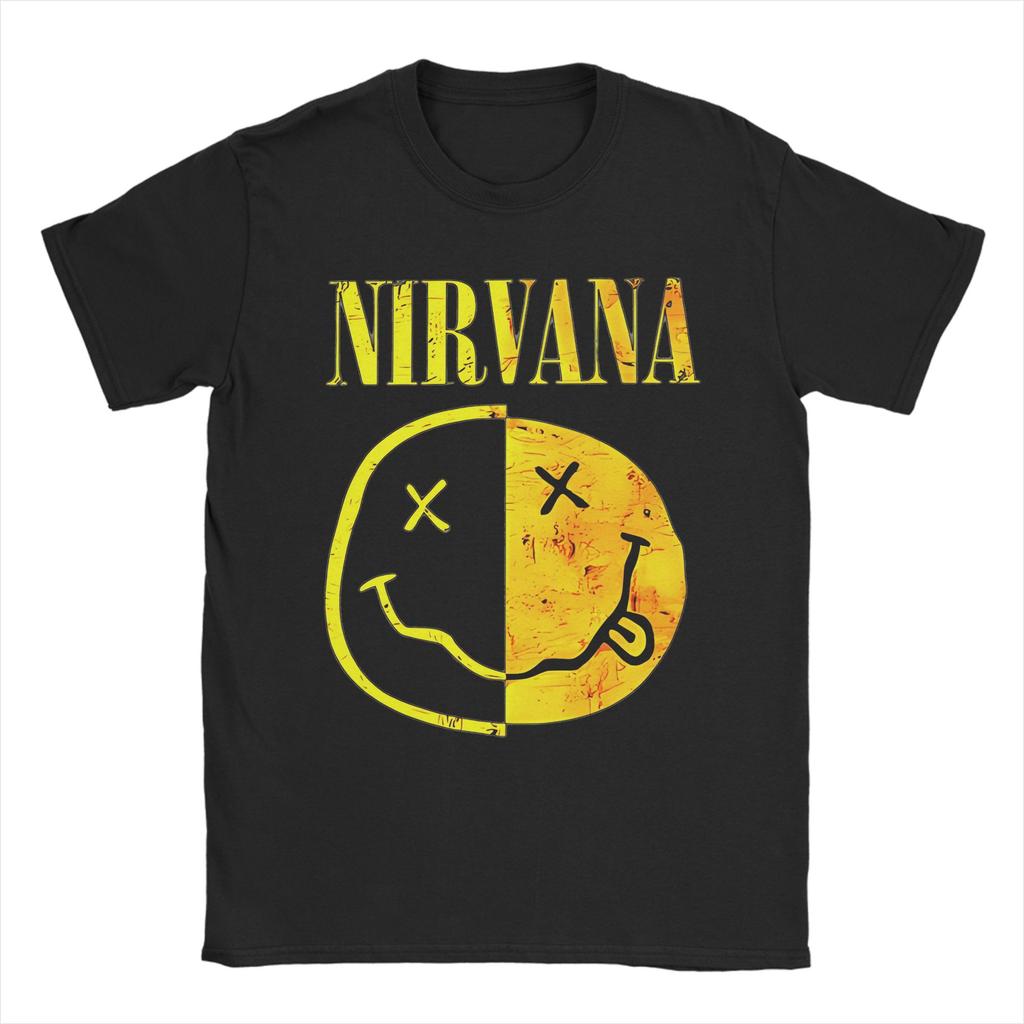 Kurt Cobain Guitar Rock-Nirvanas T Shirts Men Women 100% Cotton Vintage T-Shirts O Neck Tee Shirt Short Sleeve Clothes Plus Size