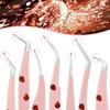 Pink Strawberry Tweezers False Eyelashes Grafting Tweezers High Precision Stainless Steel Eyelash Tweezers Color Hand Account Tweezers