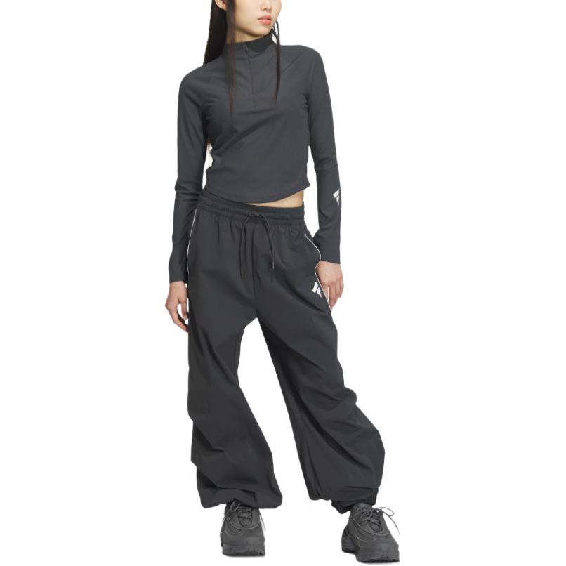Adidas Climacool Future Striped Quick-Dry Cool Sports Casual Long Sleeve Raglan T-Shirt Women Tops Carbon-Black Bright-White JM4278
