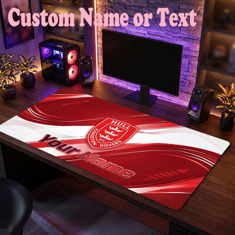 Hull KR Customized Name Text Mouse Pad, Large Desk Mouse Mat Personalized Home Office Present