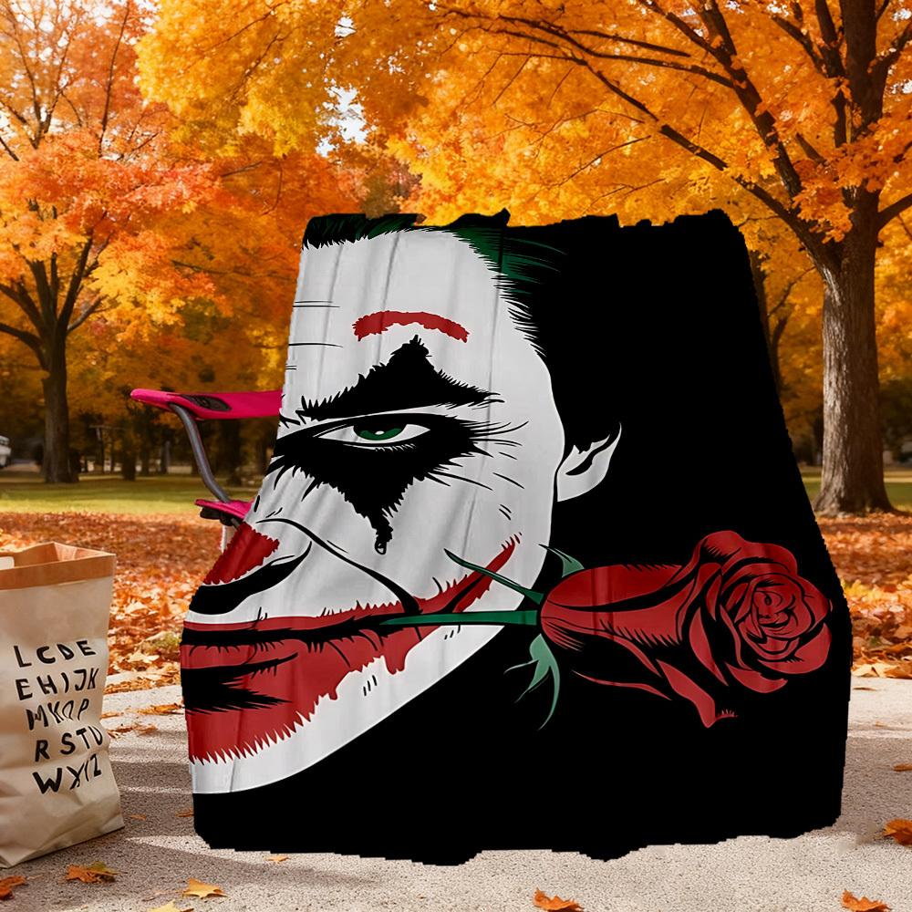 1pc Joker Outdoor Blanket - Throw Blanket, Soft , Flannel Blankets, Living Room, Travel, Camping C1209070