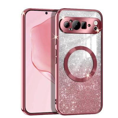 For Google Pixel 9 Pro XL Case for Magsafe Magnetic Glitter Gradient Plating Luxury Soft Full Protection Cover for Pixel 9Pro XL Pixel9 8 Pro 8A