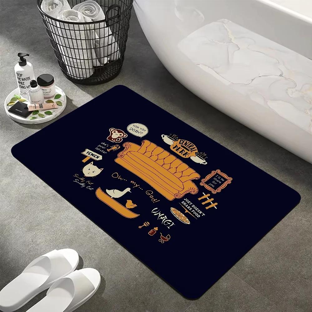 

Fun Text Corridor Carpet Welcome Friends Living Room Dining Room Entrance Non Slip Door Mat Home Diatom Mud Decorative Rug 40X60CM