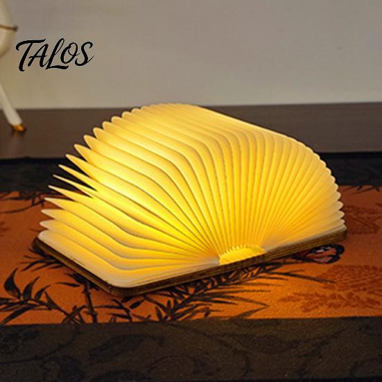 Dekoratives Nachtlicht Tragbares LED-Buchlicht, Holz-Magnetisch Faltbare Lampe mit Stufenloser Dimmung, USB-Laden Wiederaufladbar Warmes Ambiente
