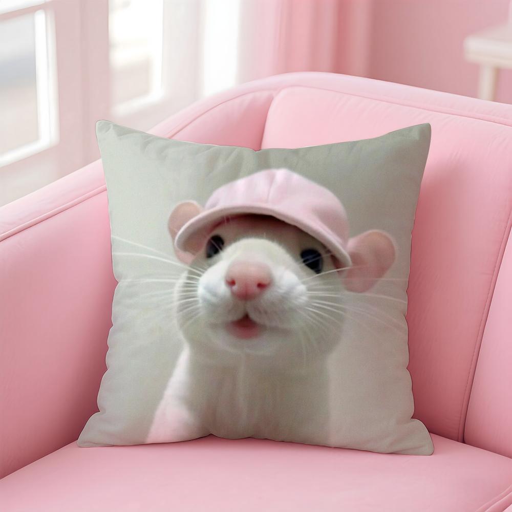 Kwaii Anime Niedliche Maus Kissenbezug Kissenhülle Kurzer Plüsch Verdeckter Reißverschluss Raum Sofa Kissenbezug