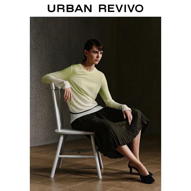 UR Urban Series Textured Pleated Midi Skirt L