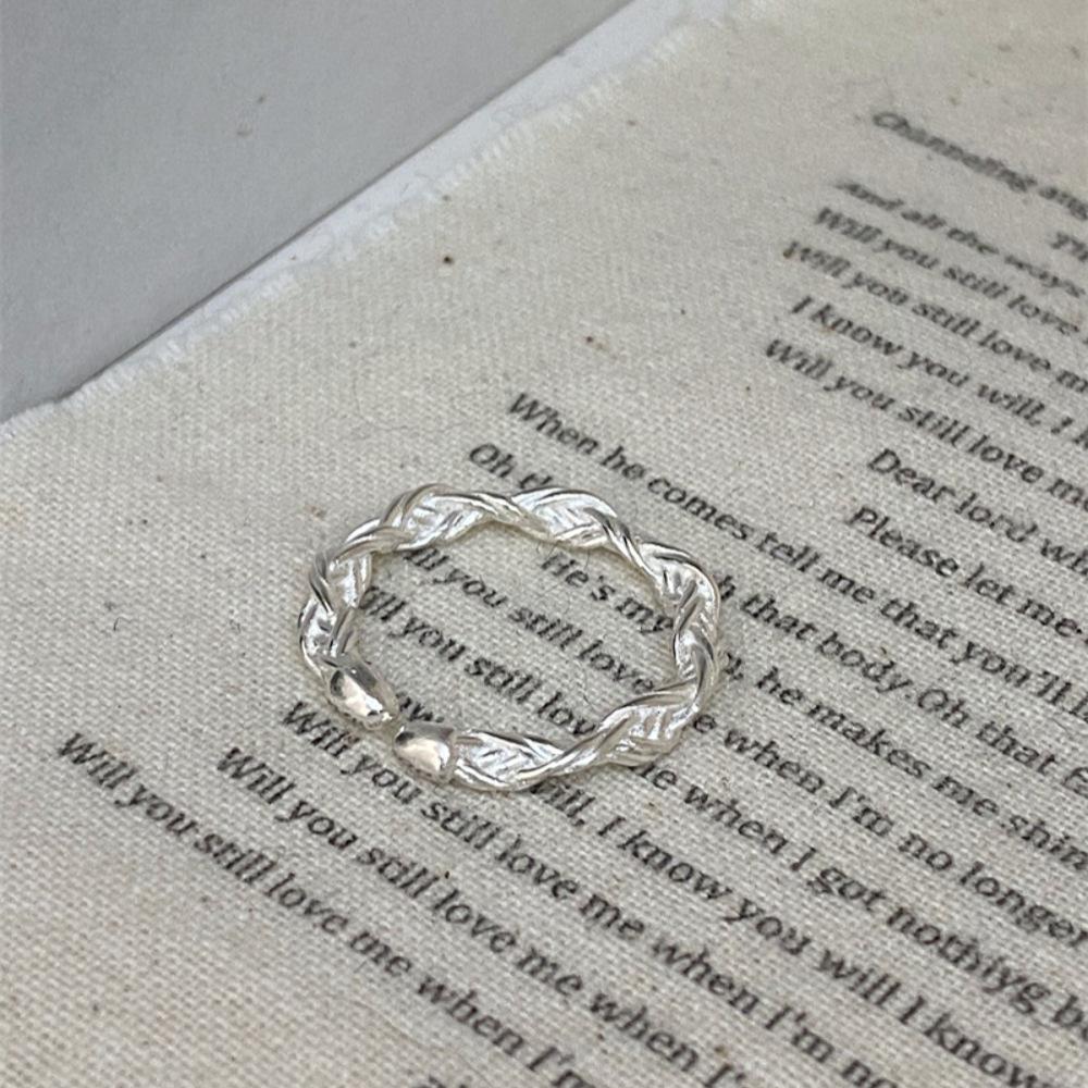 S925 Sterling Silver Korean Style Adjustable Open Ring for Women - Niche Light Luxury Trendy Colorfast High-End Feel