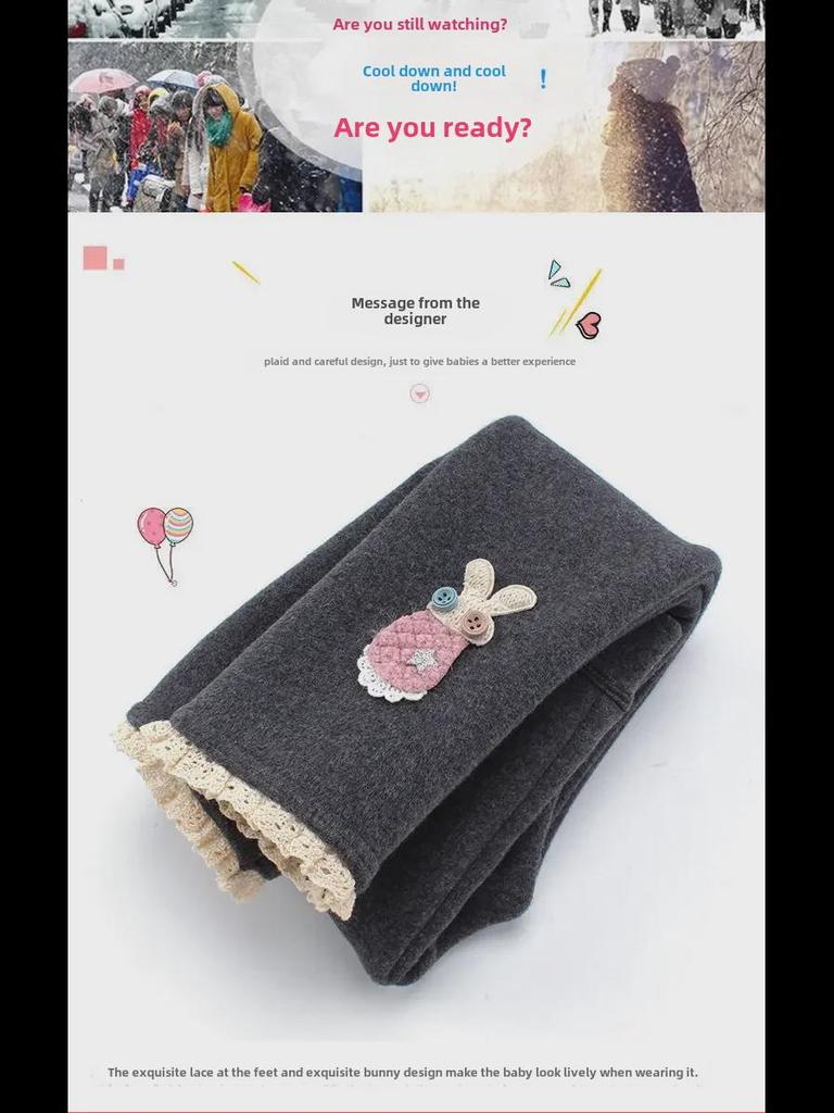 Warme Leggings aus Samt und Baumwolle für Mädchen – Herbst-/Winterhose für Babys, Kleinkinder und Kinder