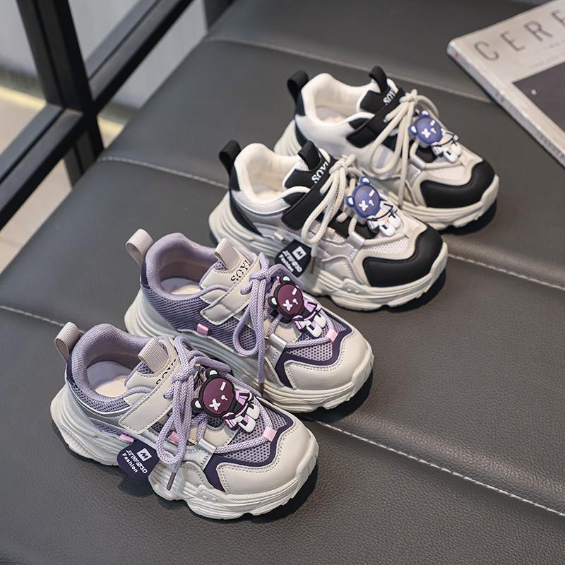 

Kids Cartoon Decor Breathable Mesh Casual Sneakers 26 чёрный