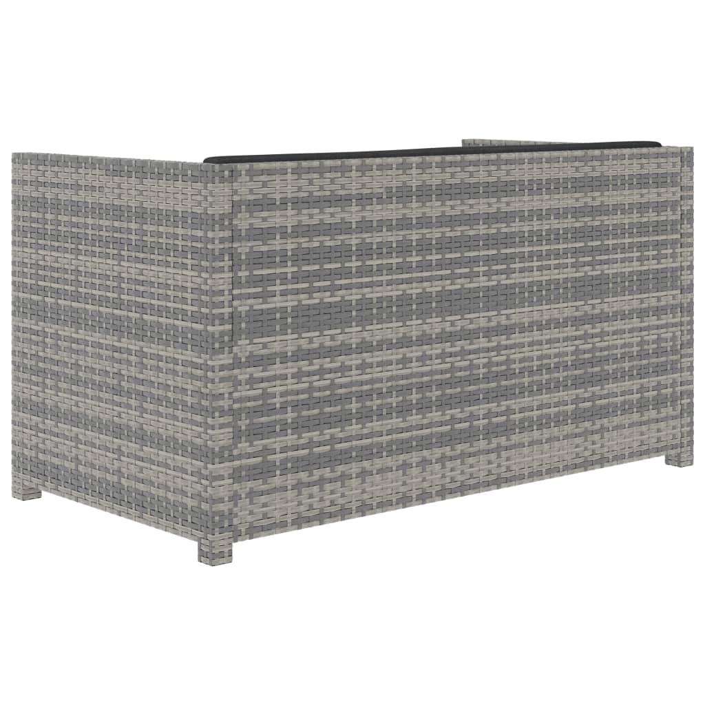 5 Piece Garden Lounge Set with Cushions Poly Rattan Grey