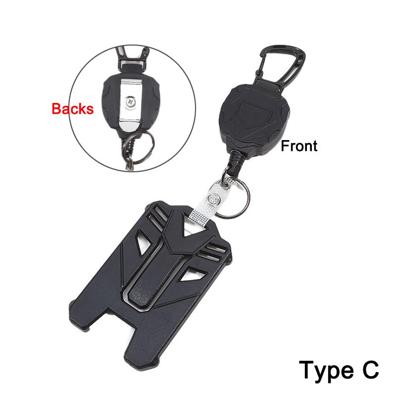 Clipe Retrátil para Crachá Capa para Cartão de Crédito Porta-Crachá Retrátil Clipe para Crachá Porta-Identificação de Alta Resistência - Capa Estojo para Cartão de Ônibus 3 Estilos