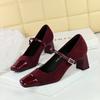 Designer Fashion Buckle Strap Mary Janes Women Square heel Shoes Dress Footwear Leopard Print Female Soft Round Toe Ladies Shoes