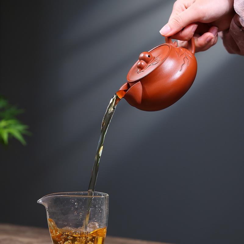 250ml Yixing Purple Clay Teapots Creative Handmade Gourd Shape Tea Pot Beauty Tea Infuser Kettle Chinese Tradition Zisha Teaware