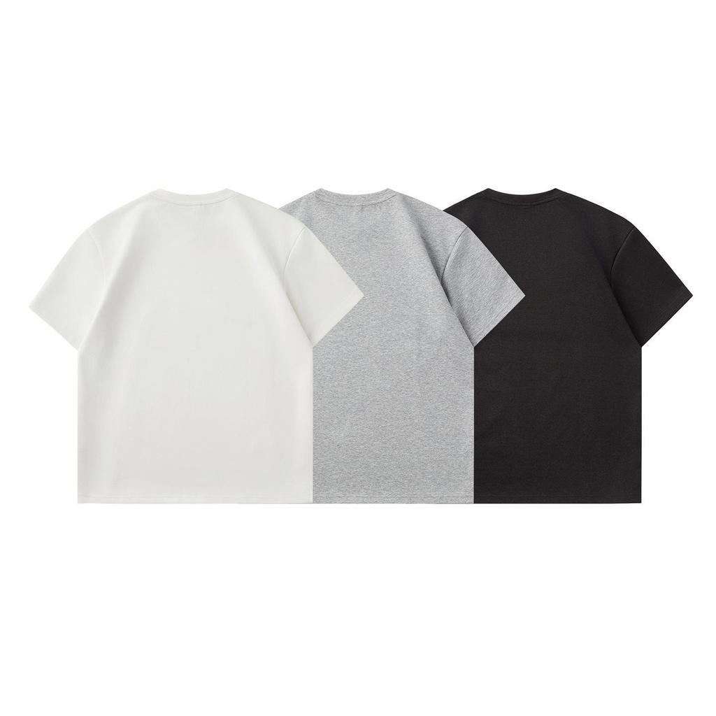 Trendy Solid Color Textured Round Neck Loose Japanese Style Men's T-Shirt - Summer 2026 Collection