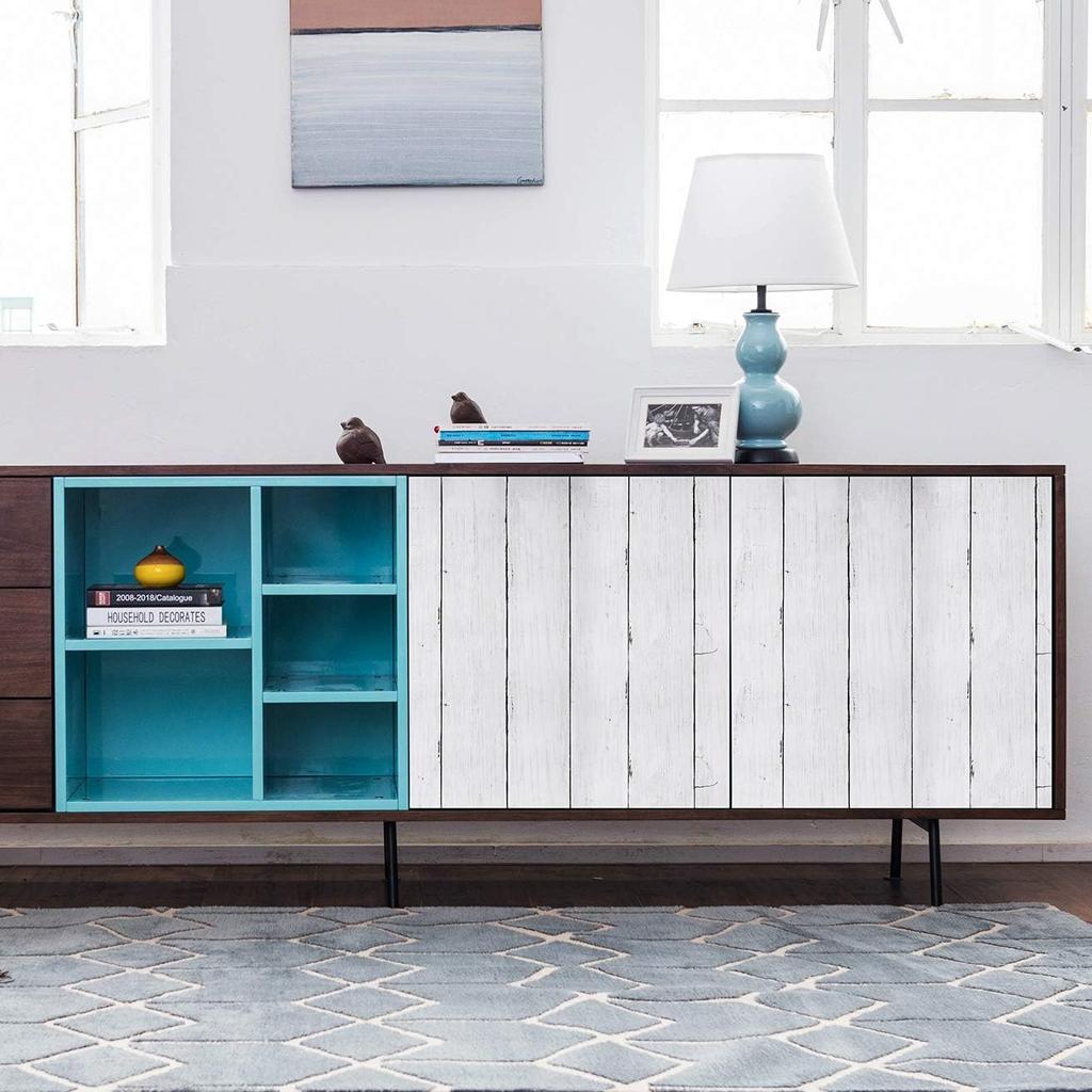 Classic White Gray Peel and Stick Wallpaper Wood Plank Faux Wallpaper Removable Self-Adhesive Vintage Paper Wall Decorative