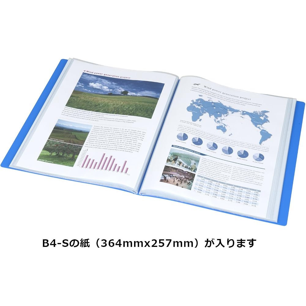 Kokuyo File Clear File Wave Cut Fixed B4 Vertical La-T574B