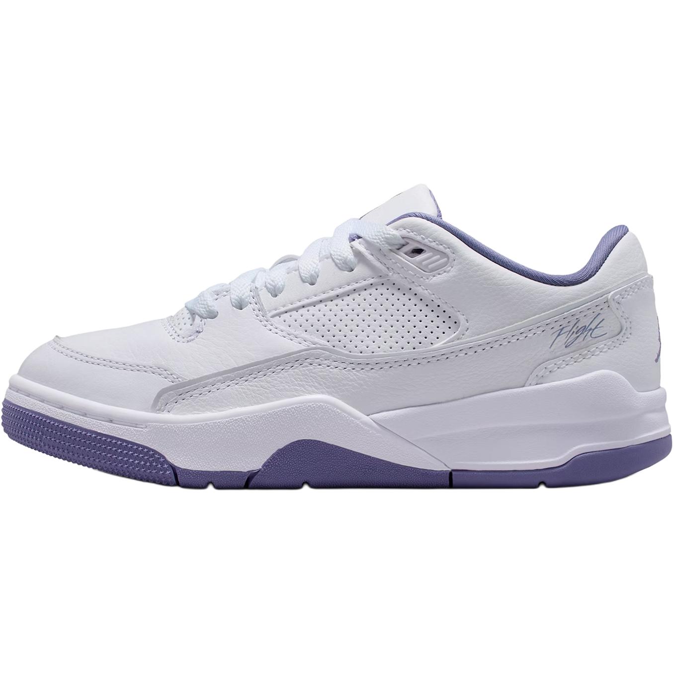 

New Jordan FLIGHT COURT Abrasion Resistant Low Top Children s Basketball Shoes White Purple Teenagers HF3333-115 35.5