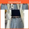 Chic Heart Hole Belt For Students Versatile Pu Material Adjustable Stylish Design