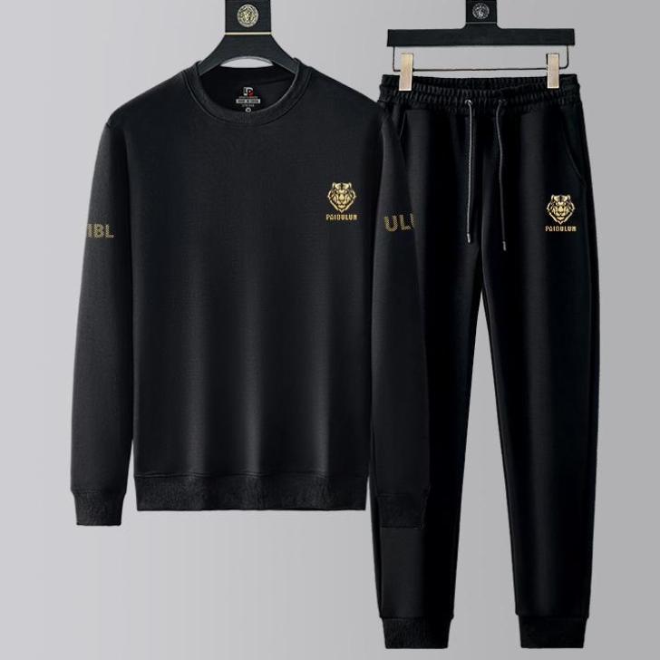 Spring and Autumn Men's Sweater Suit Men's Casual Sports Men's Fashion Clothes Long-sleeved Leggings 2-piece Suit
