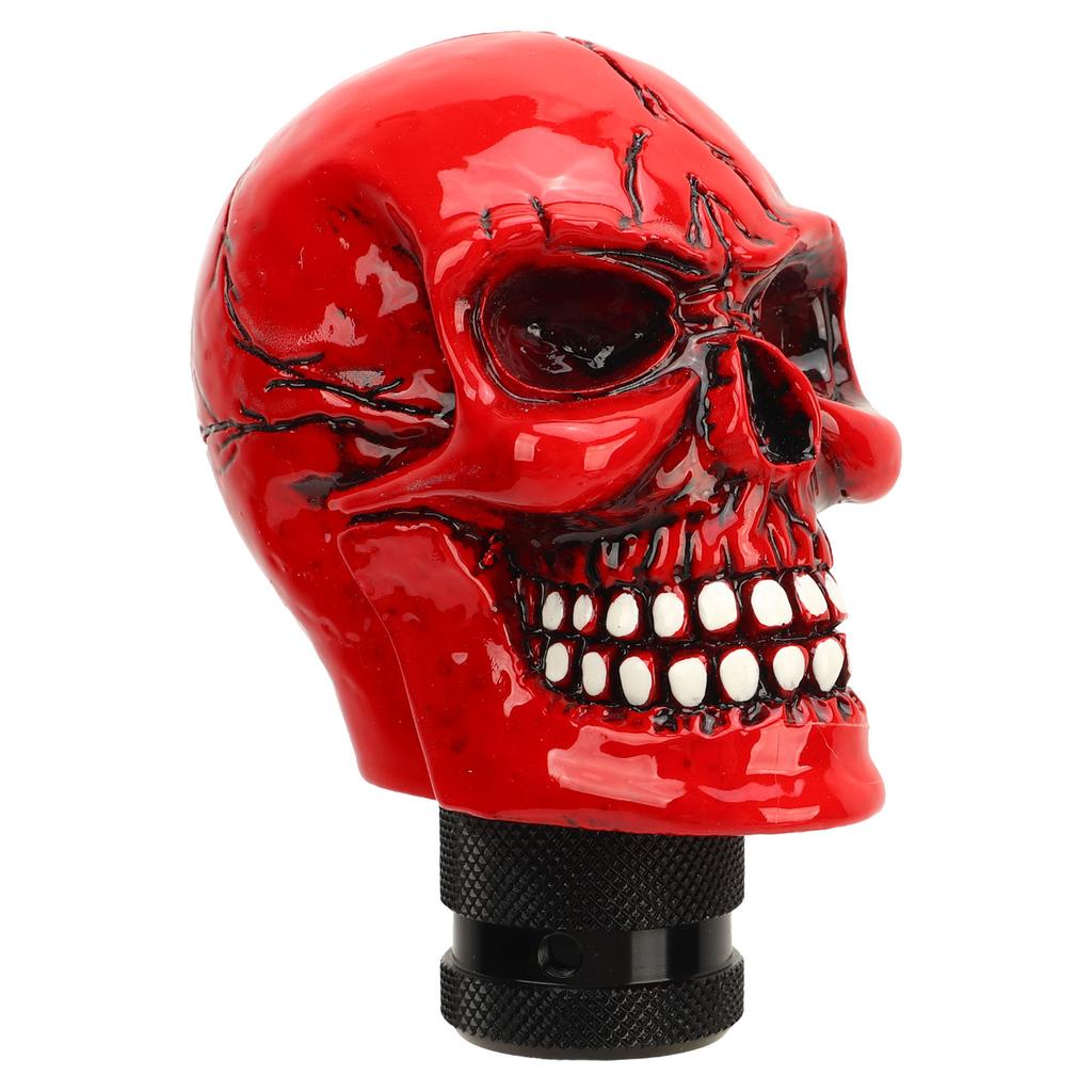 Skull Gear Shift Knob Red Universal Skull Head Resin Shift Lever Handle Shifter Knob Manual Lever Stick for Cars