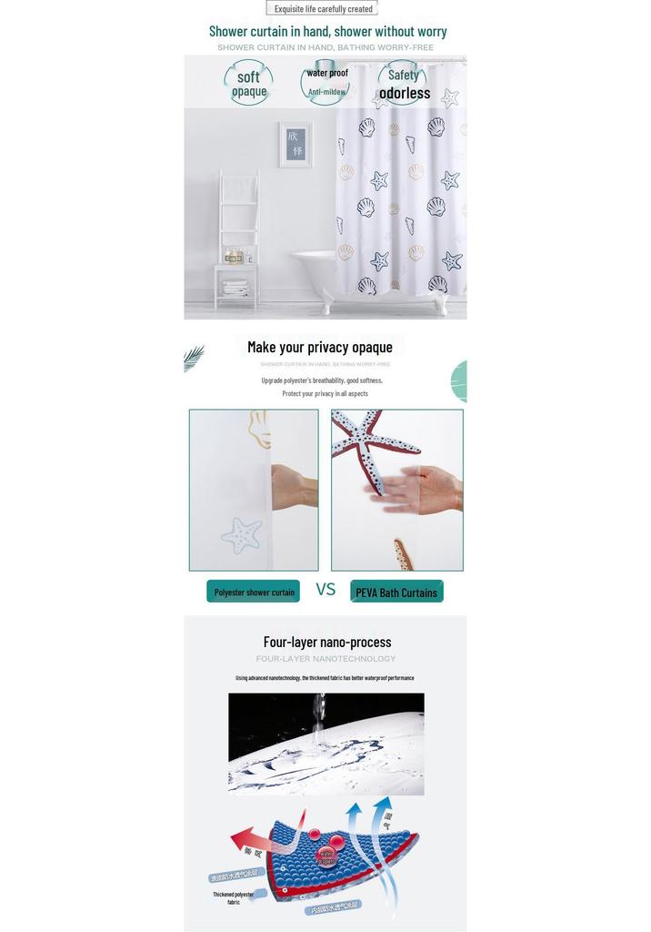 Chrysanthemum 3D Print Waterproof Polyester Shower Curtain